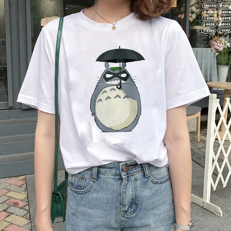 السيدة الكرتون تي شيرت الرسوم المتحركة المطبوعة القطن مريحة الترفيه أبيض وأسود تي شيرت المد آلة قابل للغسل #6