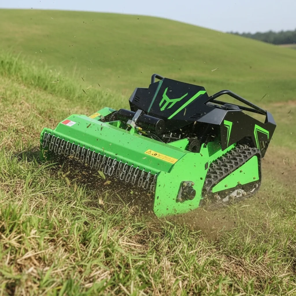 Industrial Flail Lawn Mower Self-Propelled Remote Control Crawler 800mm-1000mm Cutting Width for Small Grass DIY