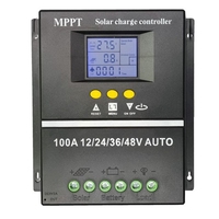 MPPT/PWM Solar Charge Controller 12V/24V/36V/48V Auto Controller Solar PV Battery Charger with LCD & Dual USB(100A)