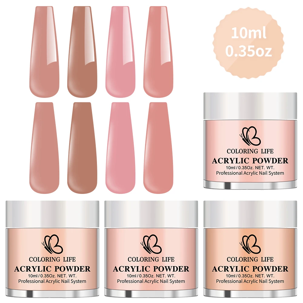 Ensemble de poudre acrylique professionnelle pour ongles, 12 pots, 3 en 1, nu/rose/marron, poudre de cristal pour Extension de pointes d'art des ongles//sculpture/construction
