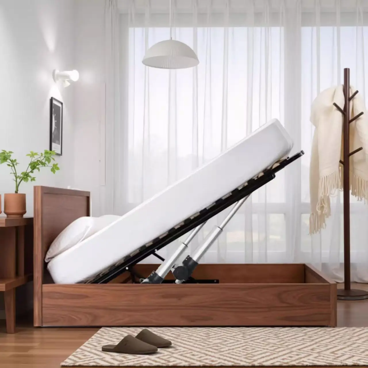 Electric bed frame Intelligent lifting Hydraulic support rod Remote control bracket Skylight Bed box Lifter