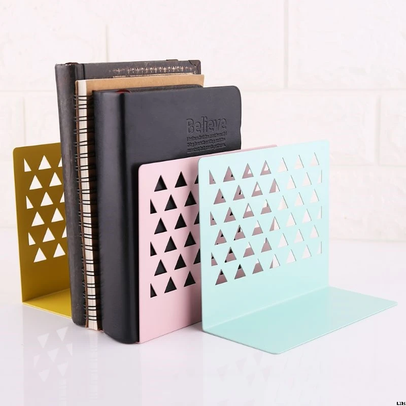 1 قطعة منظم سطح المكتب المجوف المعدني الدفتين نهايات الكتاب حامل داعم حامل الرف Bookrack اللوازم المكتبية المنزلية