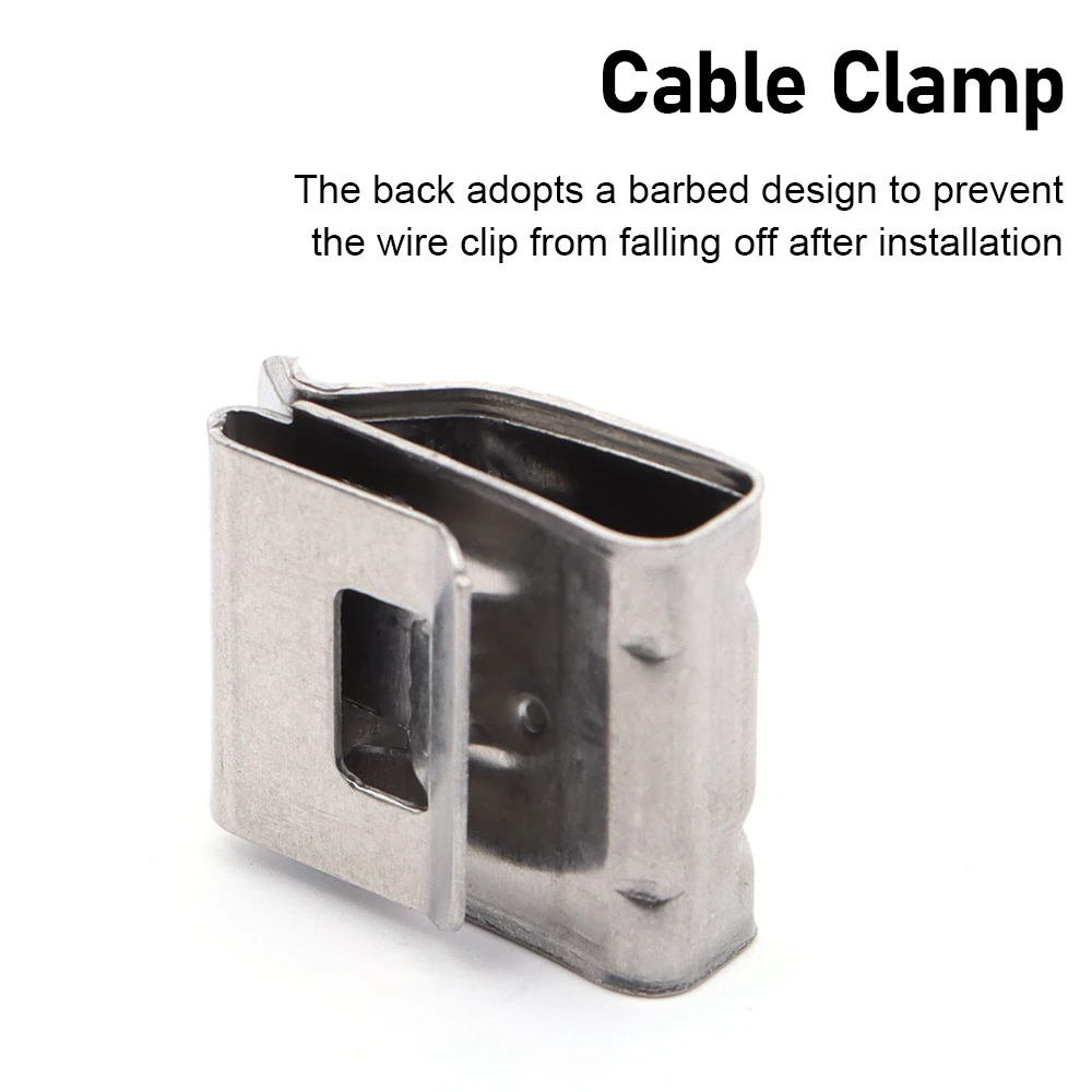 10pcs Solar Photovoltaic Cable Clamp Stainless Steel Cable Trailer Clamps Clip Solar Street Light Wiring Cable Clamp image 4