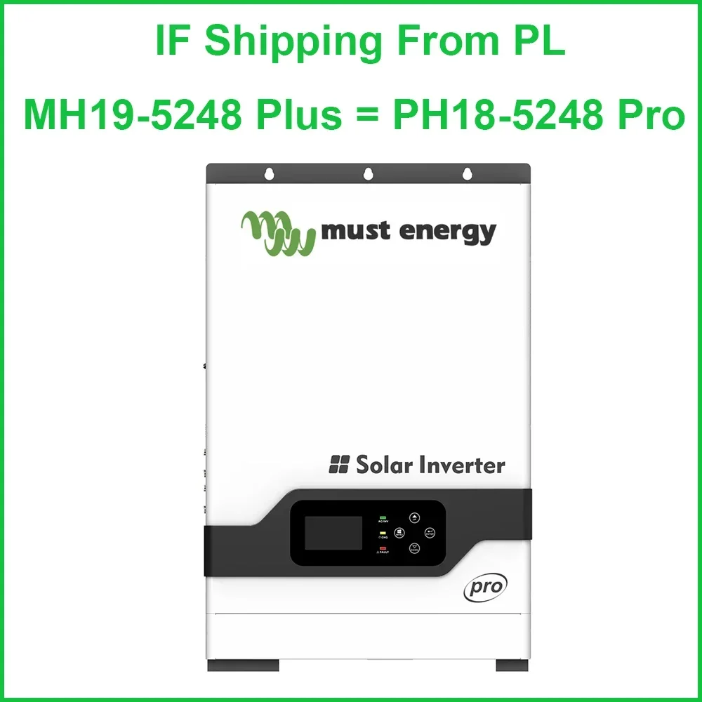 YYHC PH1800 Pro 5.2KW 48V Pure Sine Wave Hybrid Solar Inverter PV 450V MPPT 80A Without Battery Work Solar System Parallel WIFI