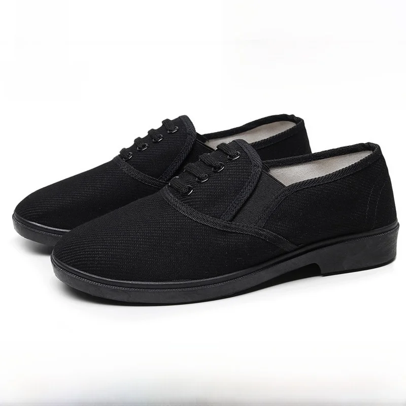 Men's Canvas Shoes Spring Summer Breathable Labor Protection Middle-aged And Elderly One-step Black Beijing Cloth Shoes