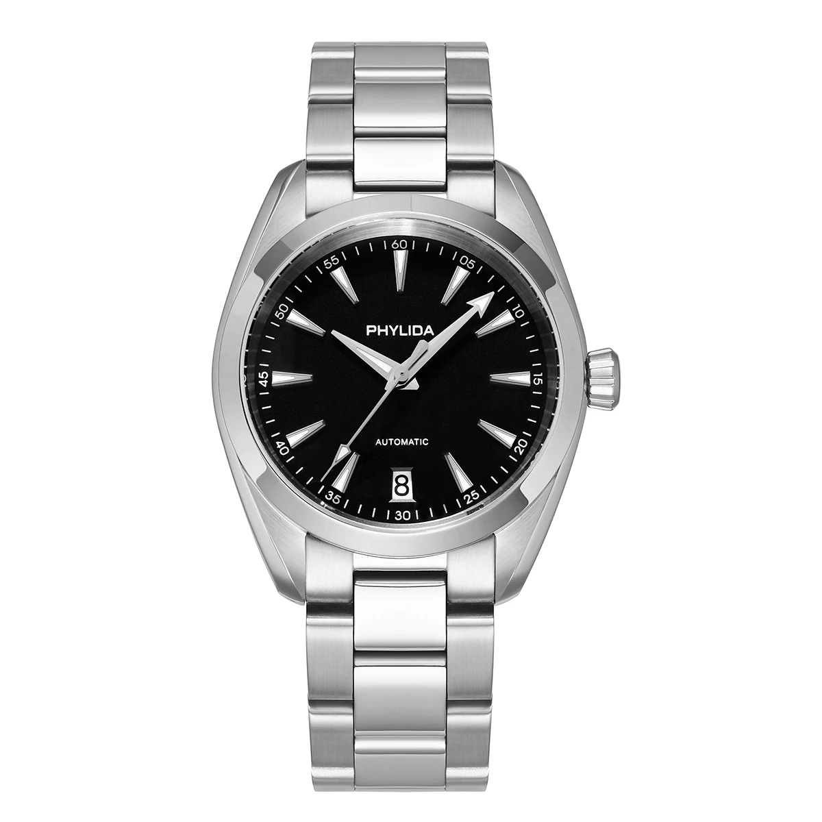 

PHYLIDA 38mm Matte Black AQUA AT150 Men's Automatic Watch Mechanical Wristwatch BGW9 Dial NH35A Movement 150M Water Resistant