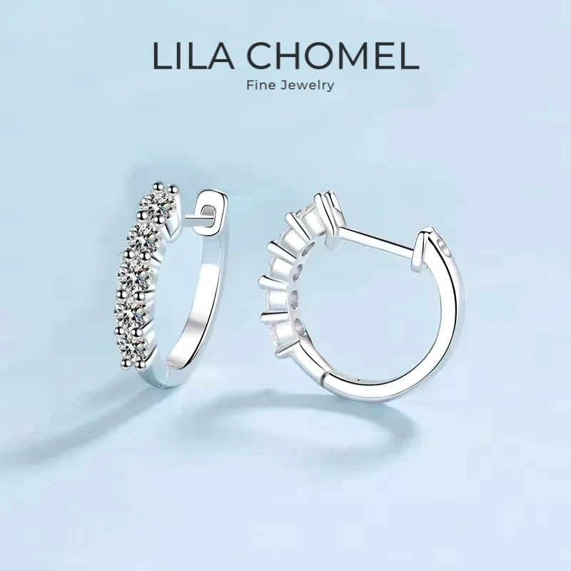Pendientes de Diamante Moissanite de 1CT en Oro Blanco de 18K para Mujer, Regalo de Cumpleaños para Novia, Joyería Fina para el Día de San Valentín