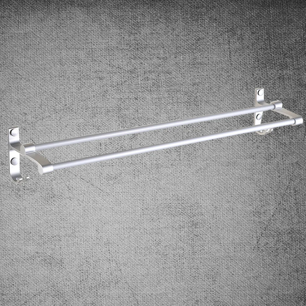 

50 см настенный двойной стержень из алюминиевого сплава, держатель для губки для ванны, устойчивый к ржавчине, кухонная вешалка для полотенец, крючок для полотенец