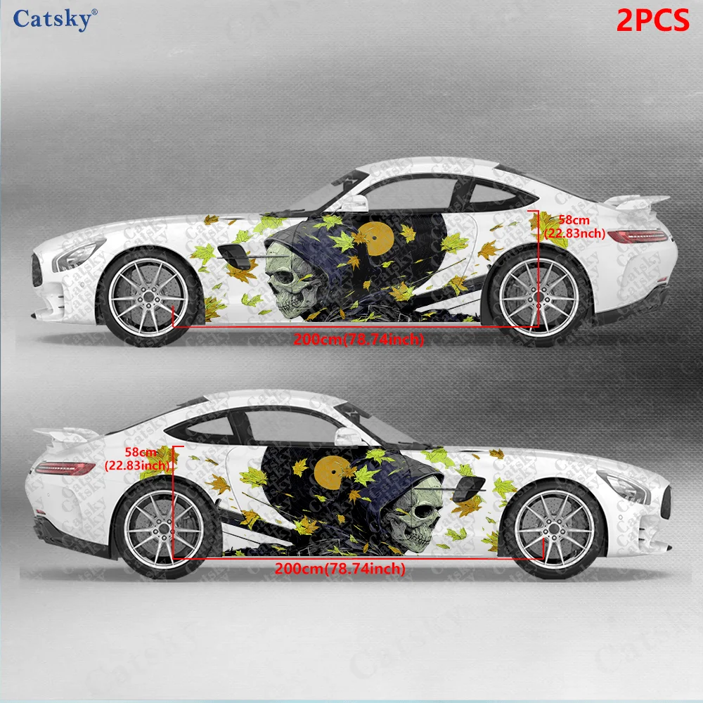 2pcs Maple Leaf Son Car Side Decals Self-Adhesive PVC Waterproof & Scratch-Resistant Stickers, Fashionable Decals