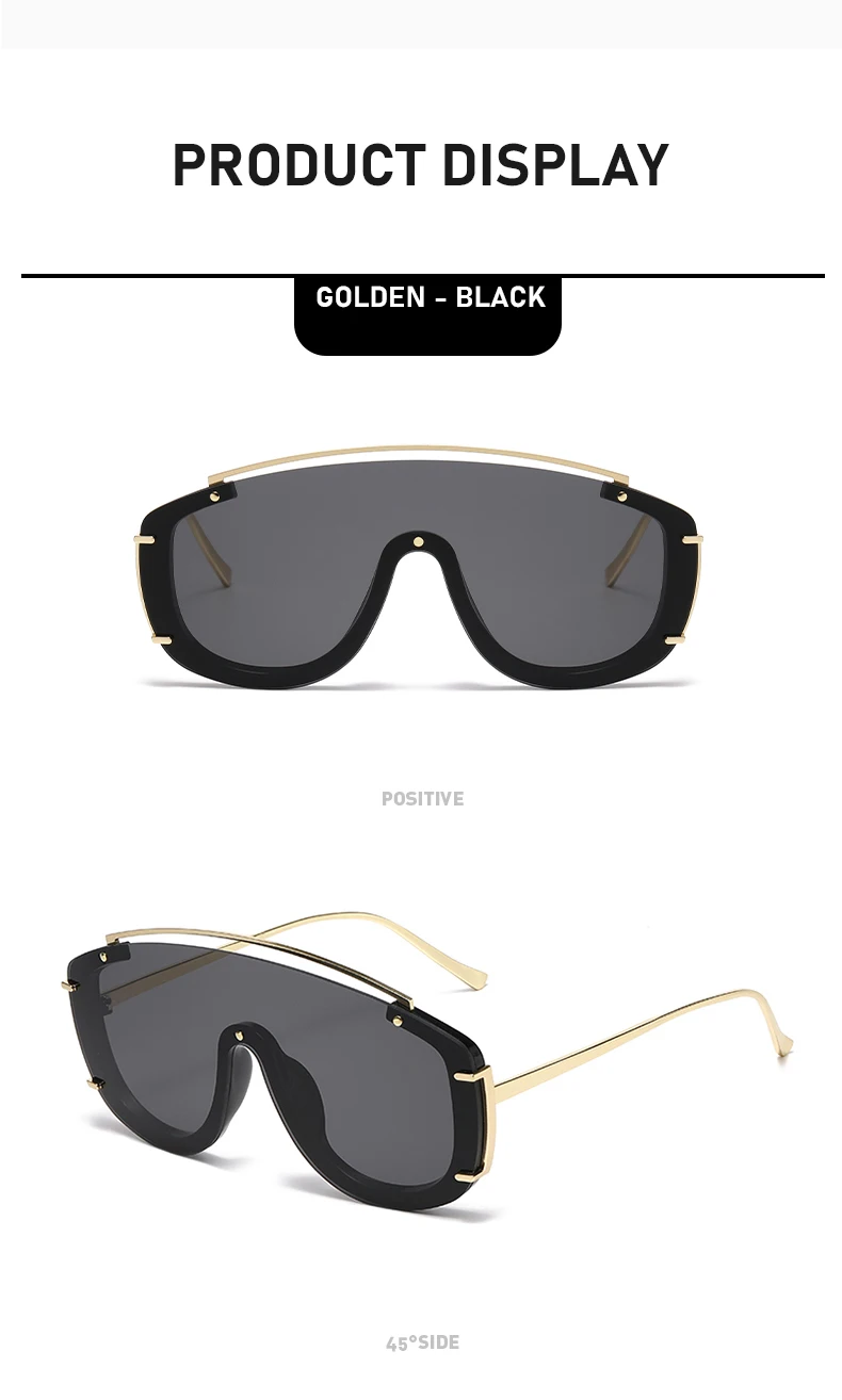 Neue Stil Metall Großen Rahmen Einteilige Farbe Sonnenbrille Personalisierte Moderne Mode Straße Fotografie Sonnenbrille Für Frauen 3092 – Detail 11