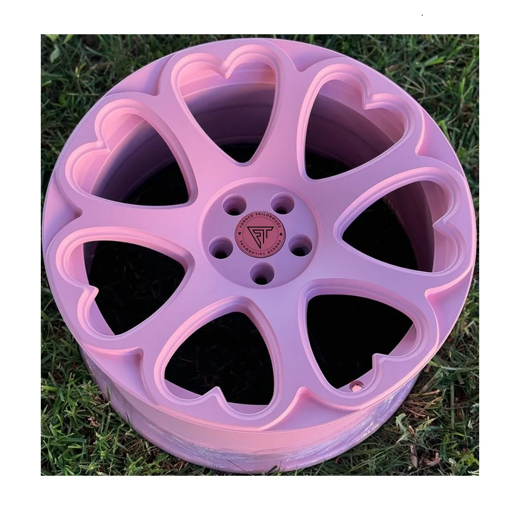 Hanrui customize rims 16 17 18 19 20 21 22 inch car alloy wheels heart pink girls model alloy forged wheel for luxury cars