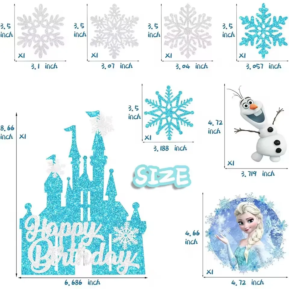 8 قطع ديزني فروزن كعكة عيد ميلاد الديكور للأطفال لصالح كعكة القبعات العالية آنا إلسا الأميرة كب كيك توبر للفتيات كعكة لوازم