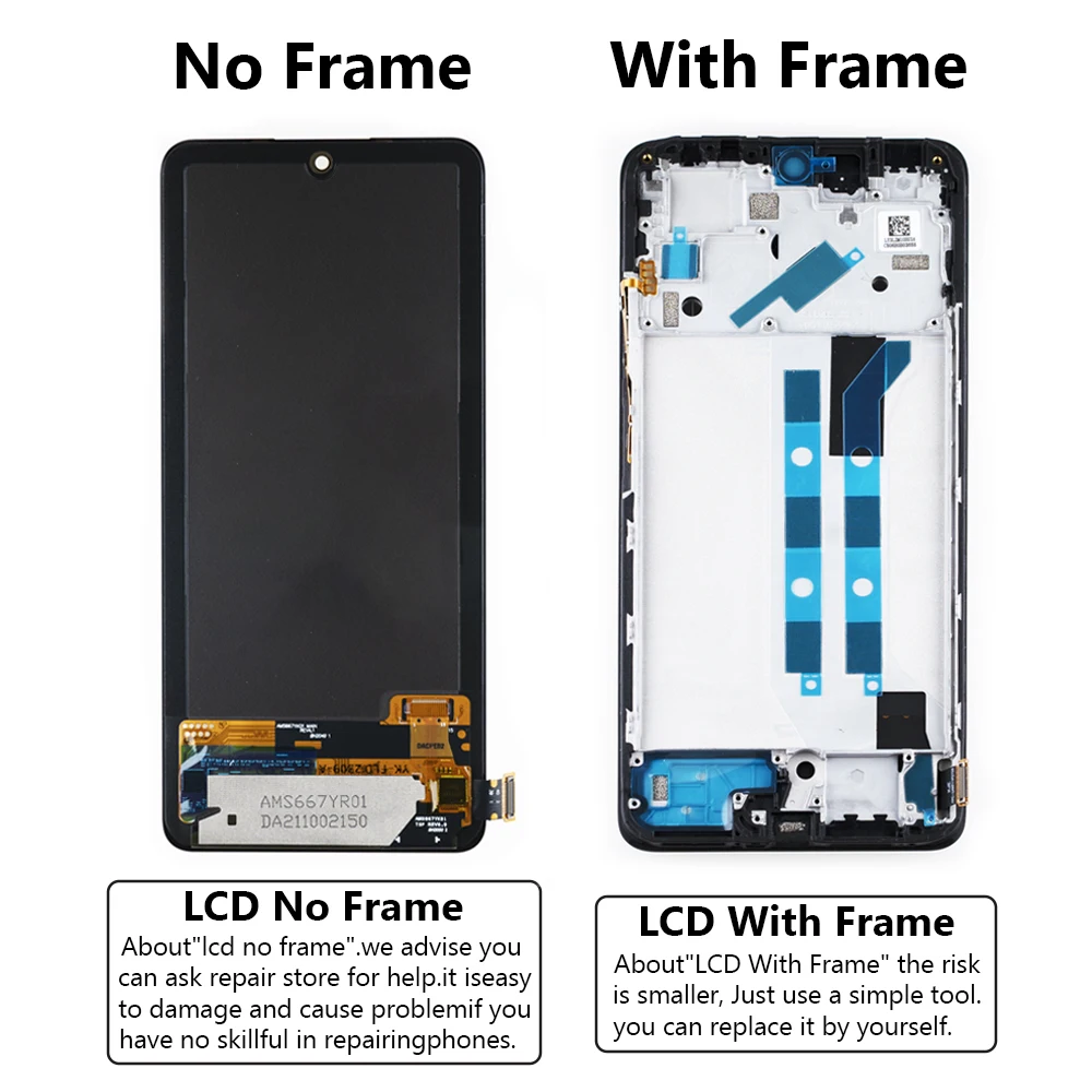 Original For Xiaomi Redmi Note 11 Pro 5G LCD Display Touch Screen Assembly Replacement Note 10 pro 21091116I 2201116SG AMOLED