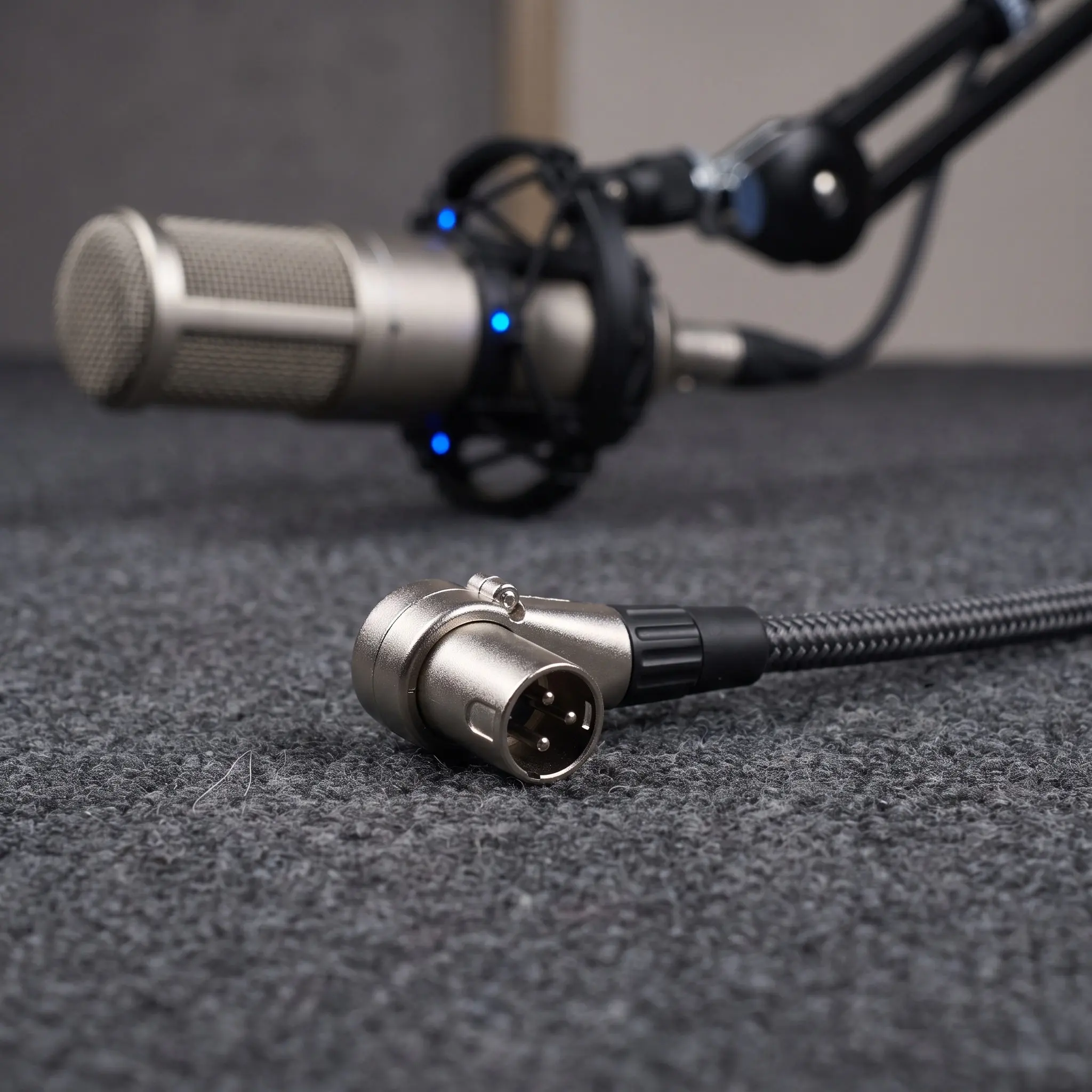 2pcs Low-Profile Metal Right-Angle Audio Connectors for Mic Cables, Adjustable Rotating Male Pin