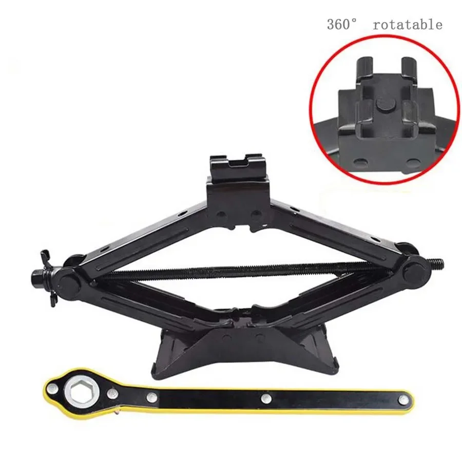 

1PC More Effortless 2Tons Foldable Car Jack Hand-operated Horizontal Type 2 Tons Tire Repair Tool