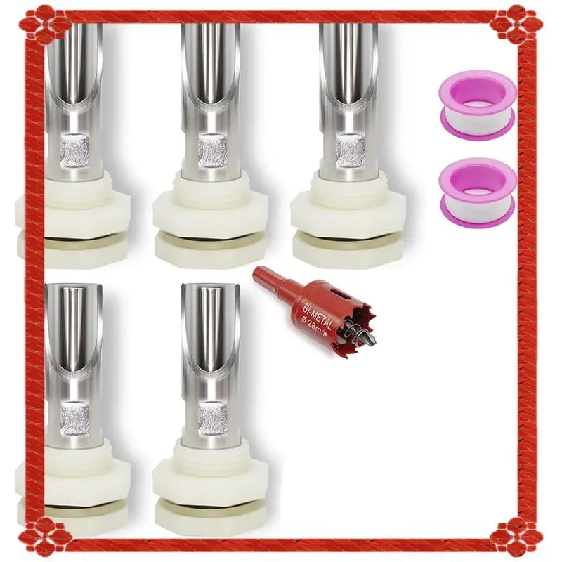 24-Hour Delivery Kit Of 5 PCS For Barrels Pig Nipple Waterer 1/2 Inch Stainless Steel Automatic Pig Water System Drinker Feeder