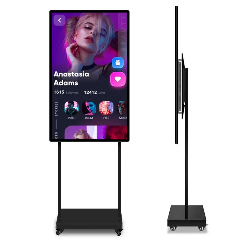 Facebook fan interactive wireless big screen video streaming stand live broadcast equipment lcd touch screen