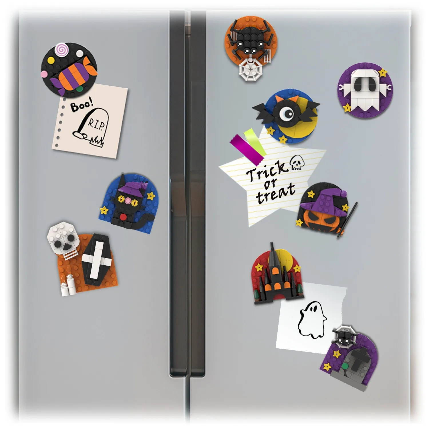 

2025 Bestseller! New Halloween 3-in-1 Multifunctional Pumpkin Decoration - 9-Piece Set of Refrigerator Magnets, Hangings & Stick