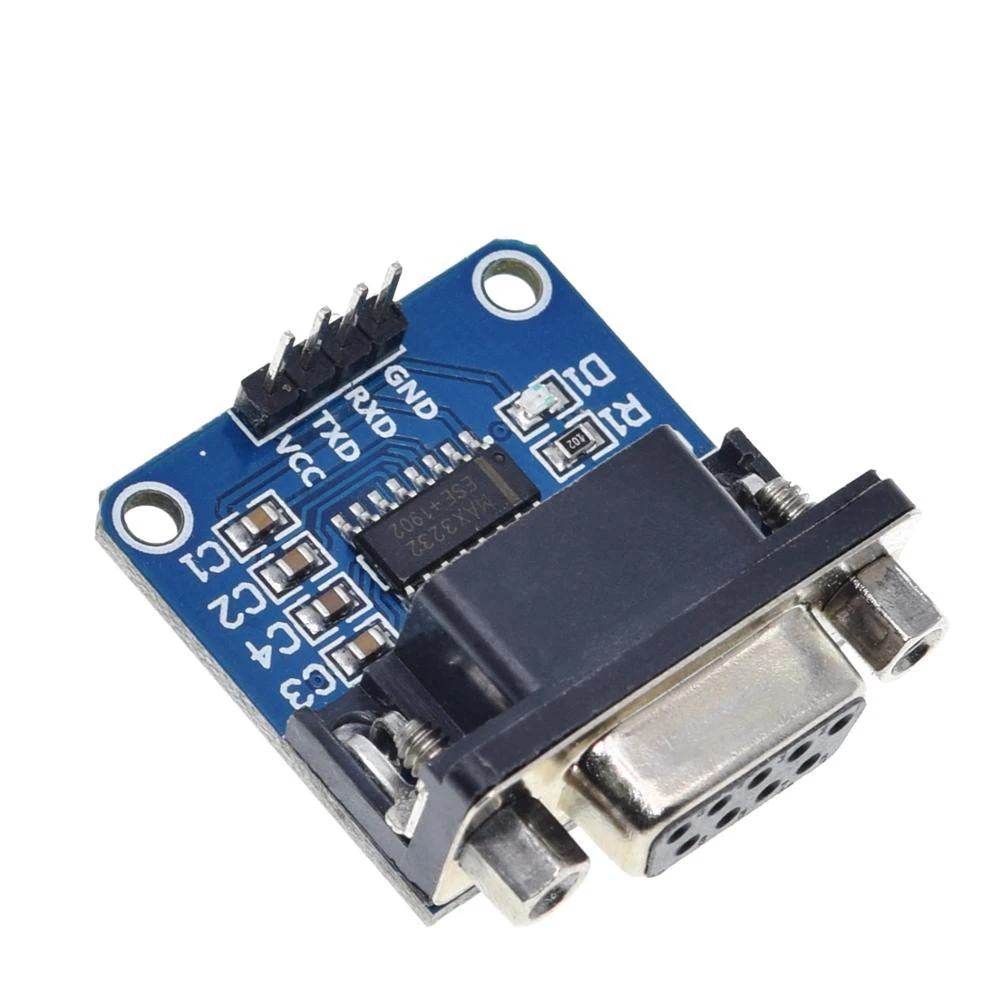 TZT MAX3232 RS232 to TTL Serial Port Converter Module DB9 Connector MAX232 For Arduino