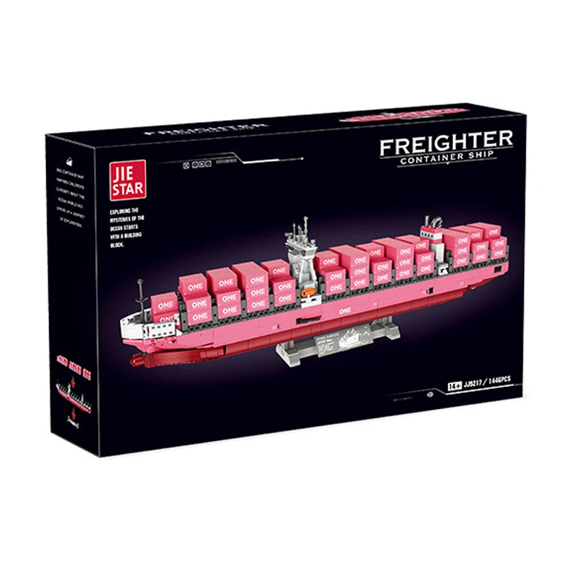 

IN STOCK JJ9217 MOC Shipping Cargo Ship Building Blocks Assembling Container Boat Bricks Model Toys for Children Christmas Gift
