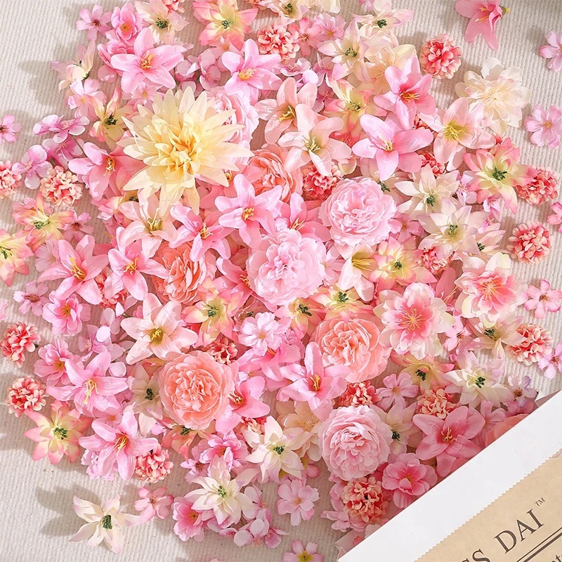 3–10 cm künstlicher Blumenkopf, Mini-Seide, künstliche Rose, Pfingstrose, Gänseblümchen, Bastelbedarf, Hochzeit, Party, Kranz, Heimdekoration – Detail 4