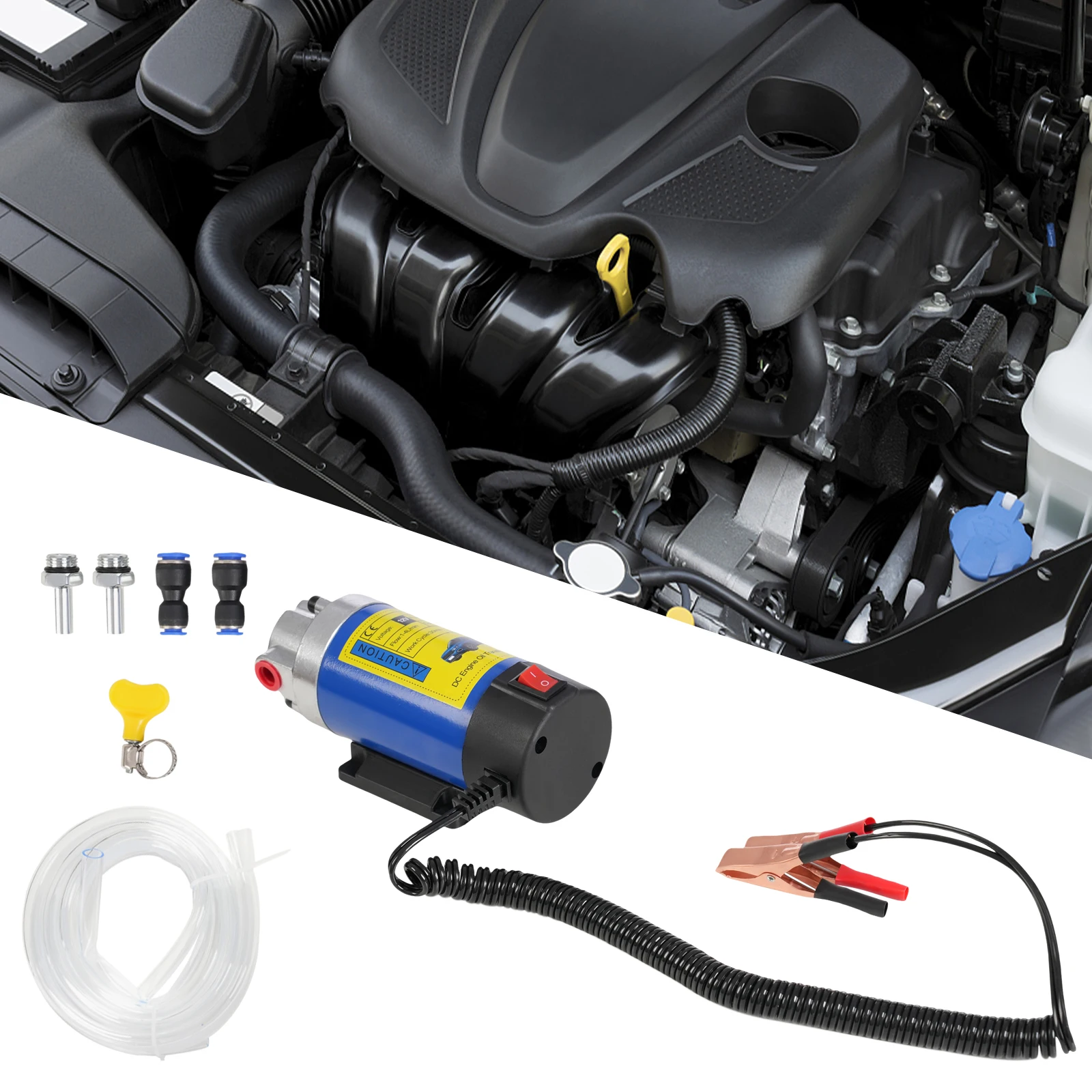 12V DC Motoröl-Transferpumpe, 100W Ölabsaugpumpe, Gusseisen-Ölwechselpumpe Motorradwerkzeug, 1-4 L/0,22-0,88 Gal/min – Detail 19