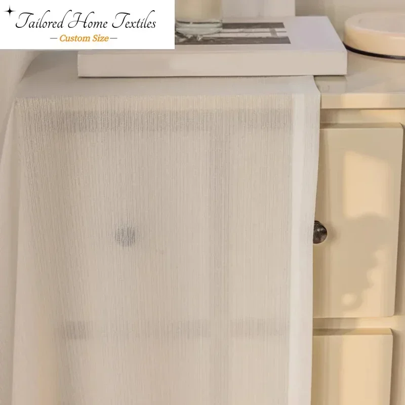 

Custom Size White Tulle Curtains for Living Room Bedroom Balcony Blackout Window Mirror Veil Solid Color Yarn Window Decor