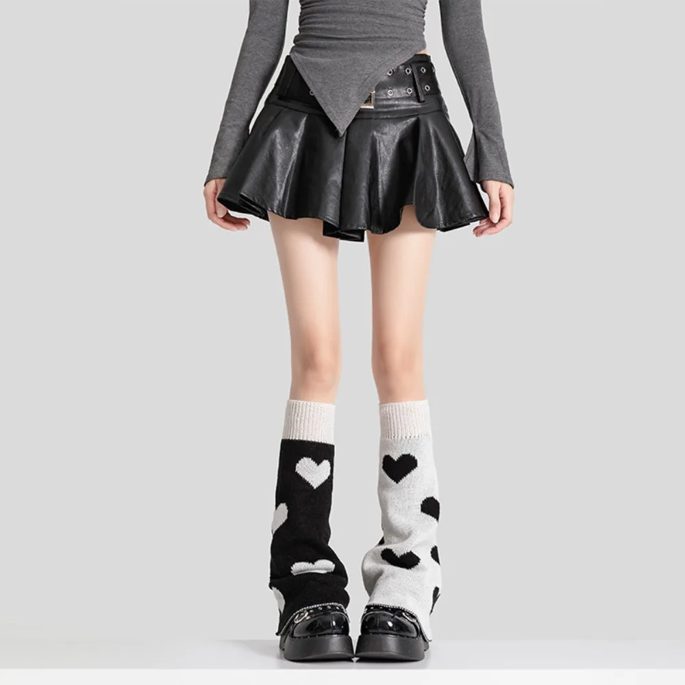 

Breathable Heart Knitted Leg Warmers Spider Ballet Style Lolita Boots Cover JK Sweet Bow Leg Socks Girl