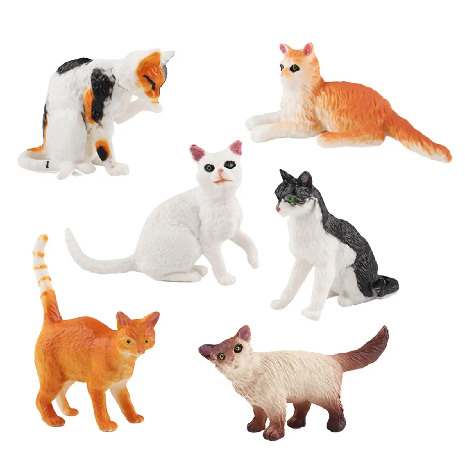 4x محاكاة القط لعبة نماذج للحيوانات سطح المكتب ديكور تمثال ديكور المنزل حلية للزينة لساحة الدراسة عيد ميلاد رف الكتب الأطفال