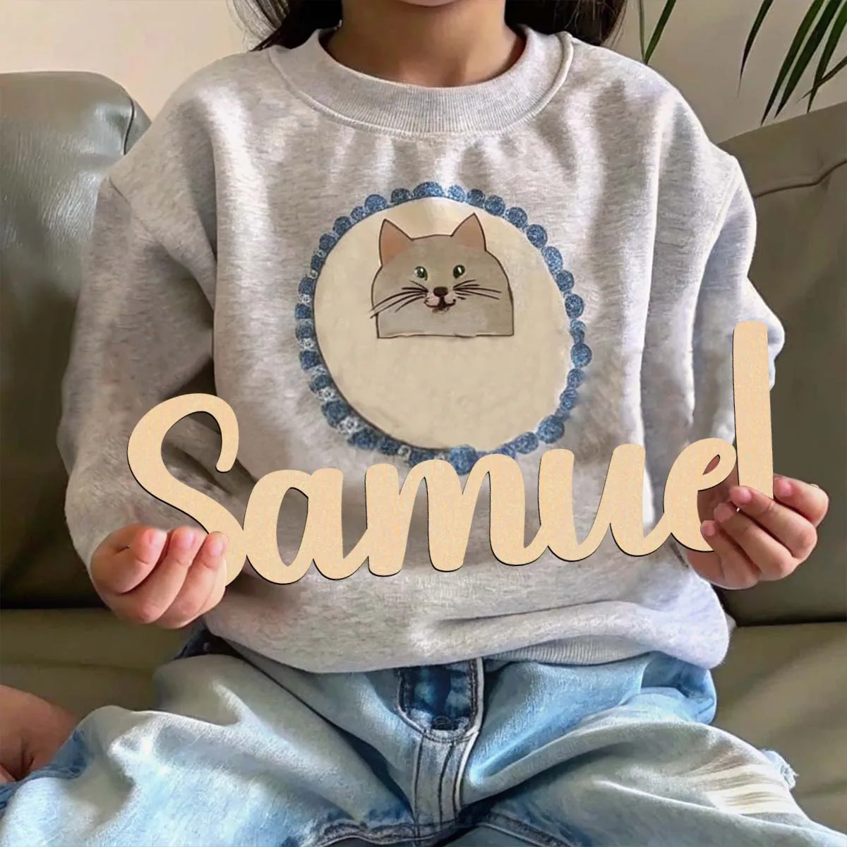 1pc Creative samuel example Customized Name Wooden Plaque Laser-Cut Sign Wooden Sign Unfinished Wood for Painting or Glittering