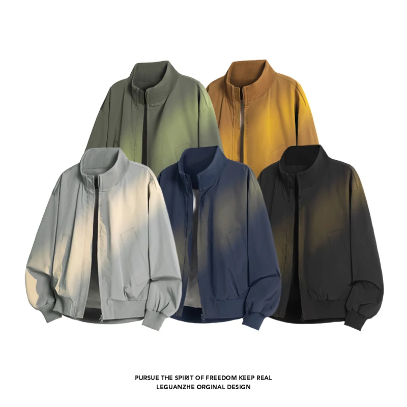 

High-quality men's spring jacket, fashionable, trendy, cool, versatile, casual and travel solid color jacket coat