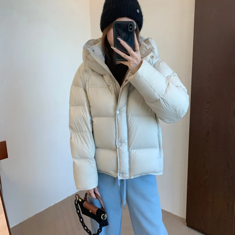 سترة نسائية أوروبية لخريف وشتاء 2025 سترة فضفاضة مضادة للرياح بغطاء للرأس دافئة وخفيفة الوزن #2