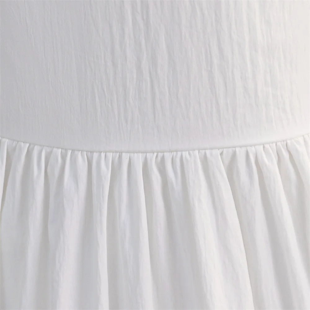 فستان أبيض بدون أكمام من الدانتيل للفتيات ملابس أطفال بدون ظهر فستان الأميرة غير الرسمي للسفر والعطلات