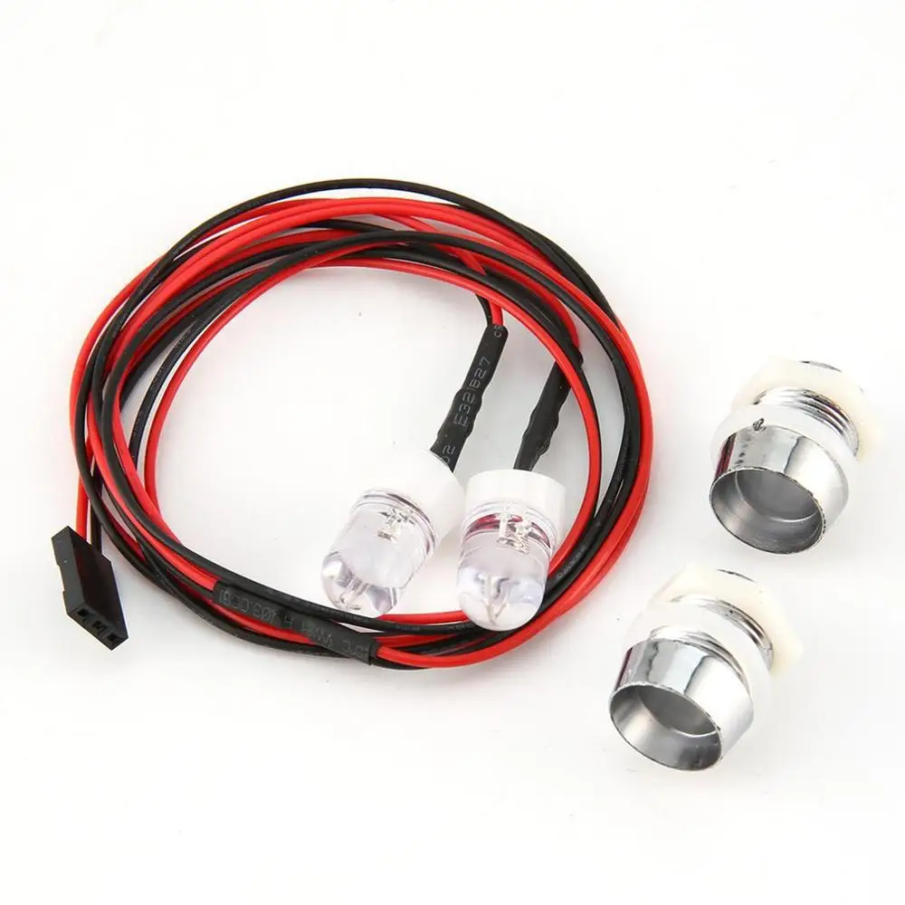 2 White/Red LED Lights 10W 10mm Lamp Kit Headlights Taillight for RC Car Truck Model Traxxas HSP Tamiya Accessories Part