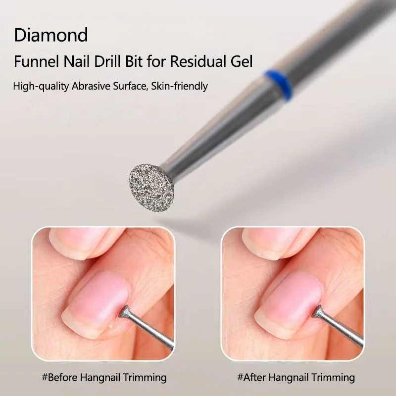 Small Disc-Shaped Diamond Grinding Bit; Rotary Bit for Russian-Style Cuticle Prep (Gel Removal); Accessory for Electric Nail Dri