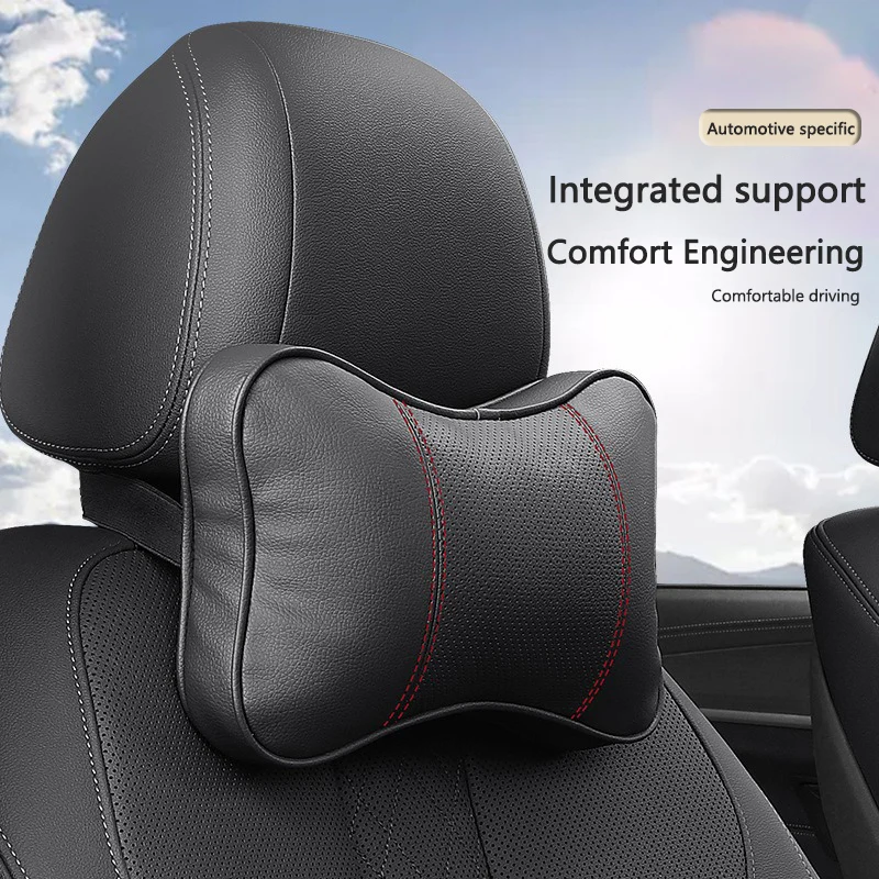 Leather Car Headrest For Chevrolet Spark Captiva Cruze Tracker Epica Nubira Malibu Optra Memory Cotton Neck Pillow Accessories