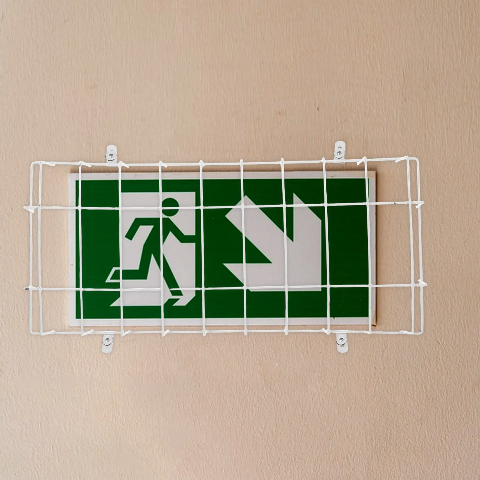 Emergency Light Cage Cover Ceiling Light Protective Guard Iron Exit Sign Cover Lamp Shade for Home Office Commercial Use