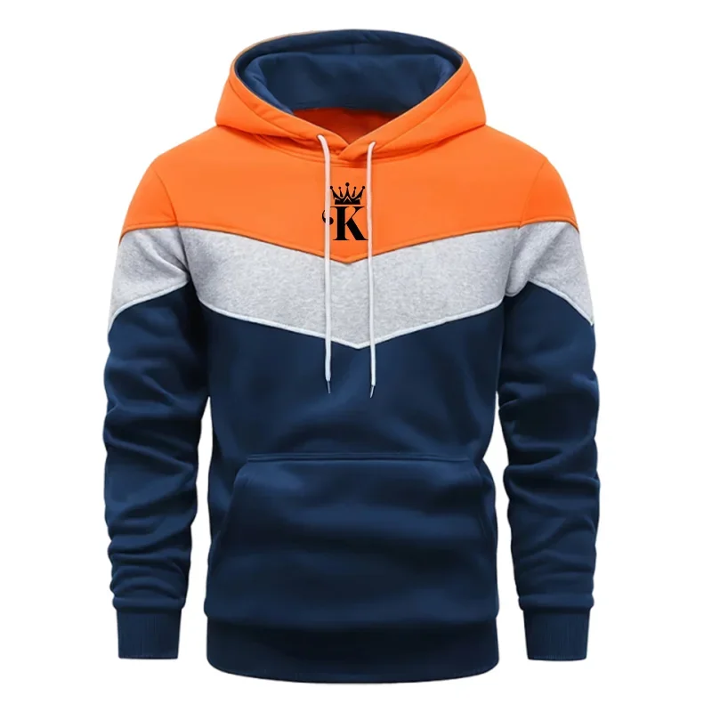 الخريف الشتاء الرجال هوديس الطباعة بلوزات ثلاثية الألوان عادية في الهواء الطلق الرياضة الركض ملابس رجالي عالية الجودة الشارع القمم