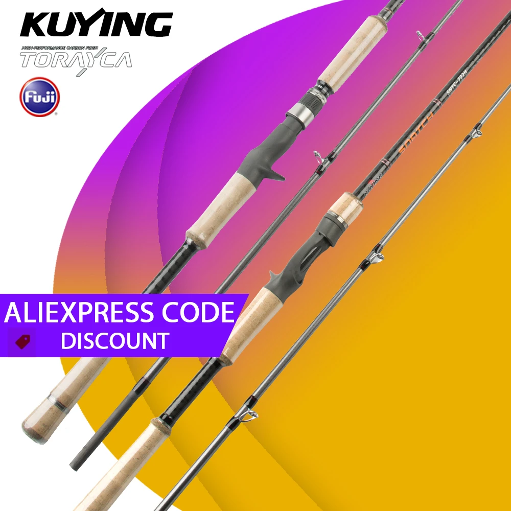 

KUYING SNATCH 7' 2.1m 7'3" 2.19m 7'6" 2.28m H XH Super Hard Snakehead Fish Casting Baitcasting Fishing Rod 6-60g 15-30LB Carbon