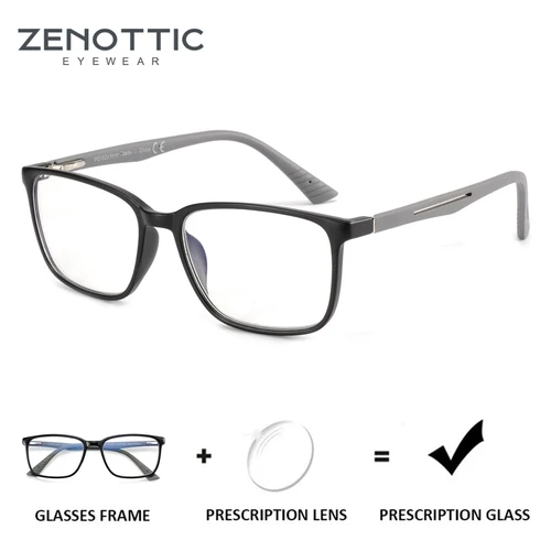 ZENOTTIC 2025 gafas graduadas cuadradas ultraligeras montura de gafas ópticas de moda miopía gafas graduadas con luz azul