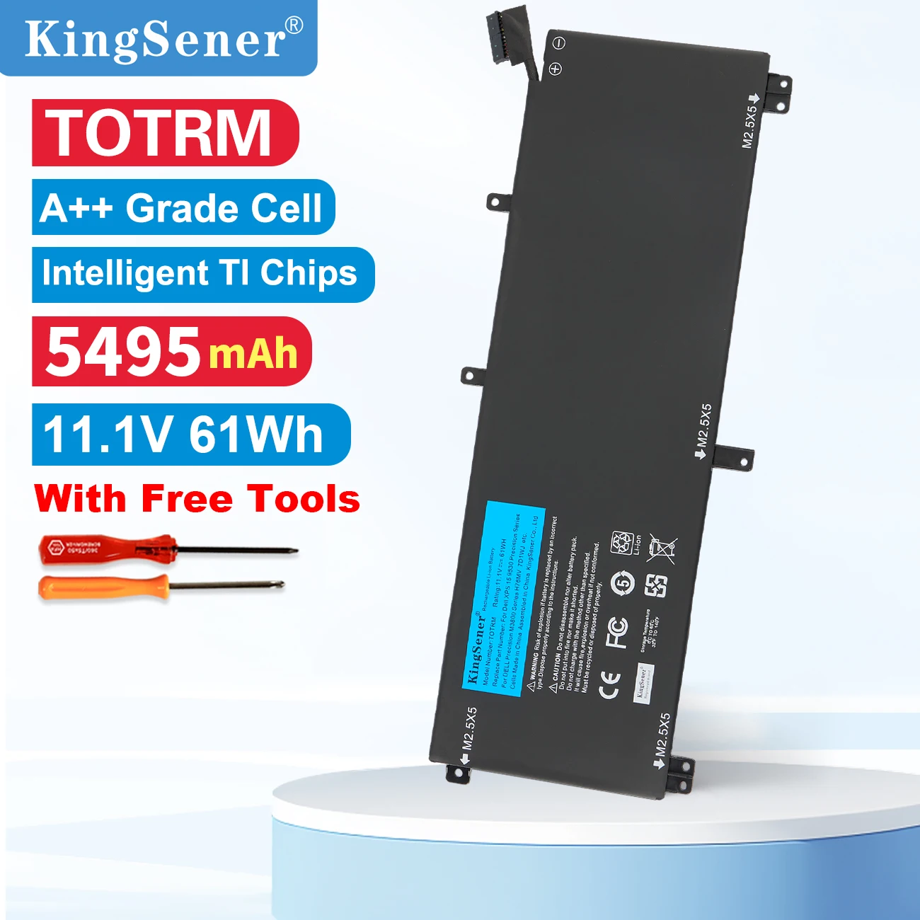 

Аккумулятор KingSener TOTRM T0TRM для ноутбука Dell XPS 15 9530 Precision M3800 H76MV 7D1WJ 11,1 В 61WH, бесплатные инструменты