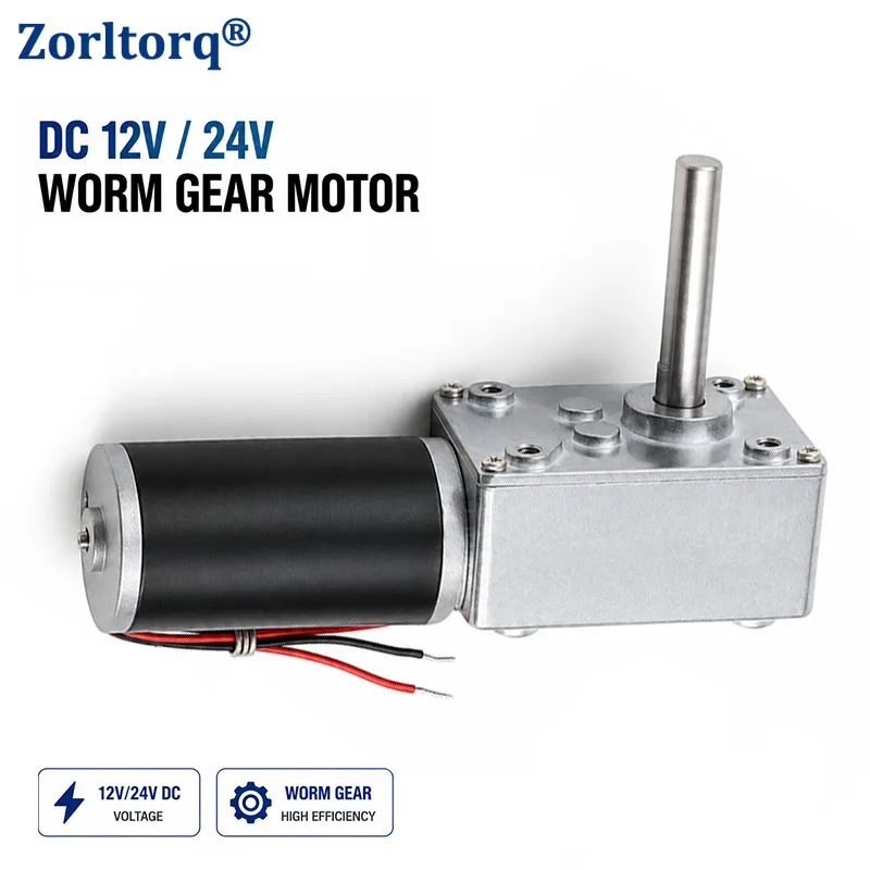 High Torque DC Worm Gear Motor 12V 24V with 51mm Long Shaft 5840 31ZY for Home Application And Machinery