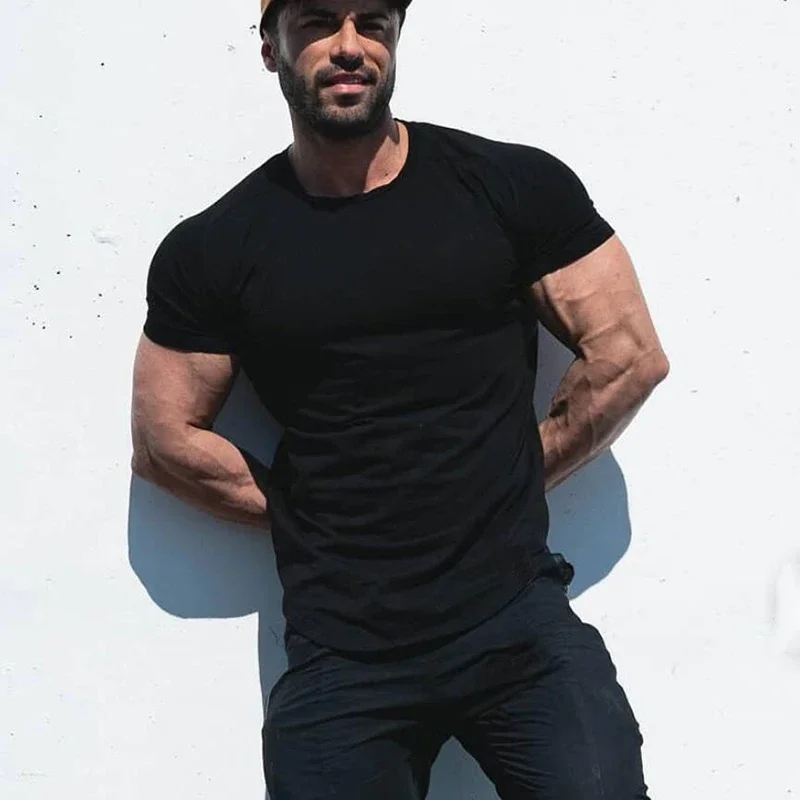 

2025 Compression T Shirt Men Short Sleeve Sport Tees Fitness Running Sportsear Men Gym Elastic Quick Dry Jogging T-shirt Tops