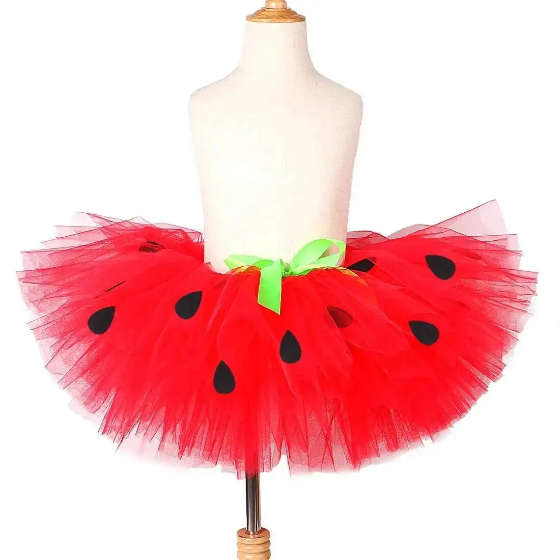 Baby Girls Strawberry Tutu Skirt Outfit for Kids Fruits Birthday Party Ballet Tutus Red Hot Pink Princess Costumes with Hairband