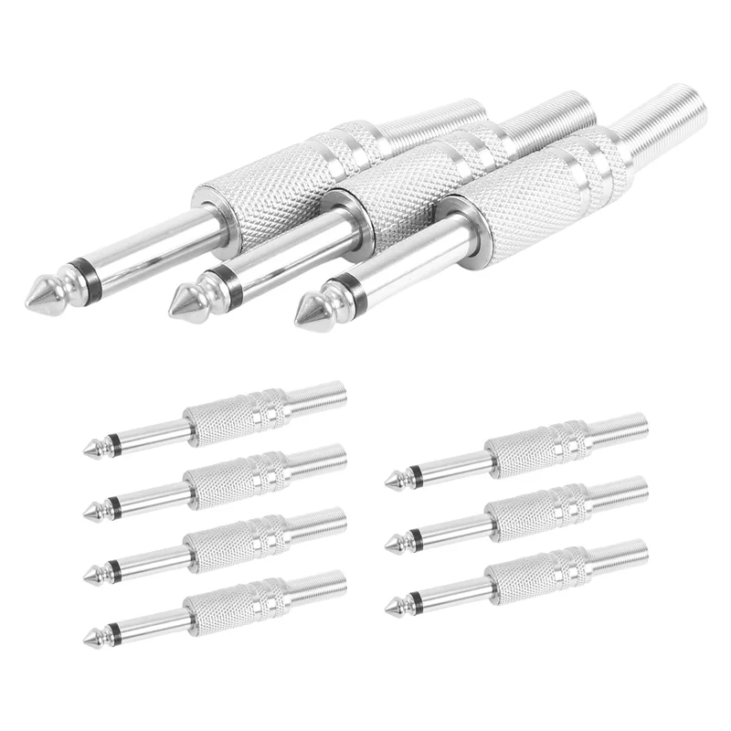 Sommer Verkauf 6,35 Mm Mono Verstärker Stecker 1/4 Zoll Mono Mono Jack Audio Kabel Stecker Stecker Mikrofon audio Anschlüsse 10