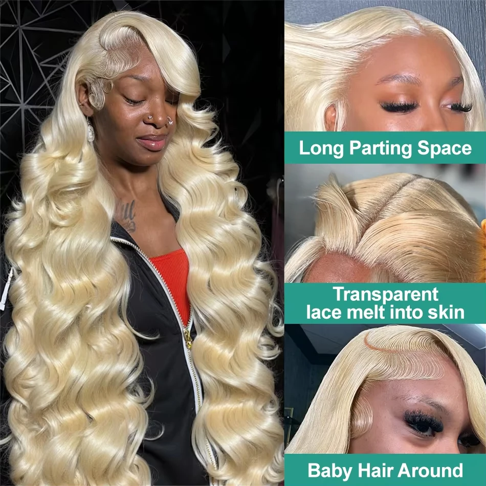 613 Hd Lace Frontal Wig 13x6 Body Wave Human Hair Wigs 30 Inch Lace Front Human Hair Wig Pre Plucked Colored Honey Blonde Wig