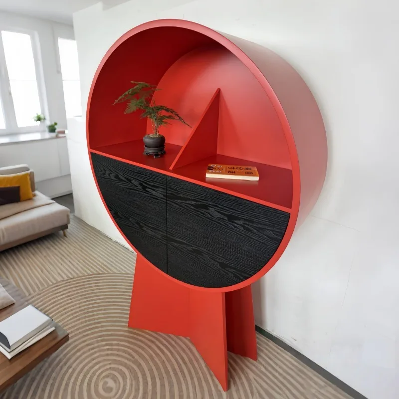 Painted bookcase Bookshelf Art porch Decorative cabinet Simple modern locker
