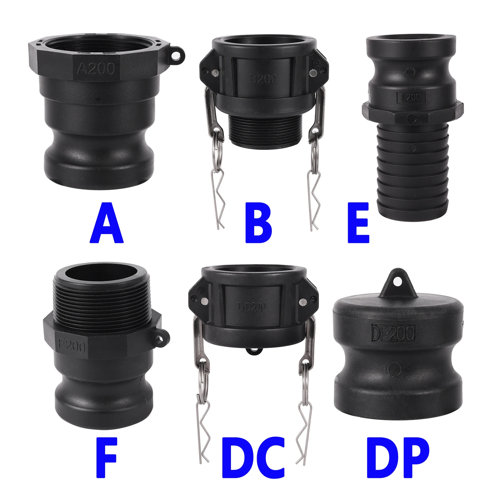 

Соединительная муфта Camlock A/B/E/F/DC/DF 2 дюйма (56,6 мм) из полипропилена, пластиковый фитинг-адаптер MPT FPT, быстроразъемное соединение, аксессуары