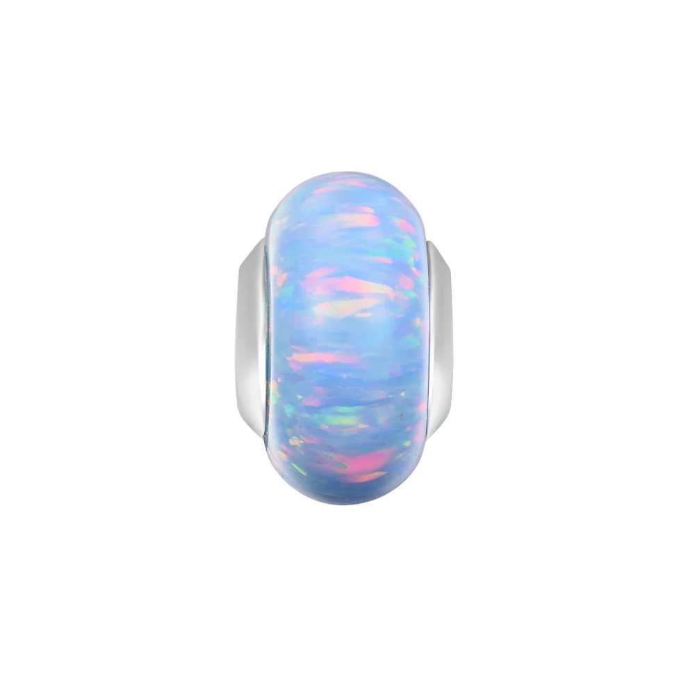 

Opalescent Ocean Blue Charm Keychain Women's Jewelry 925 Sterling Silver Charms Woman Kids Fashion Make Up Accessories