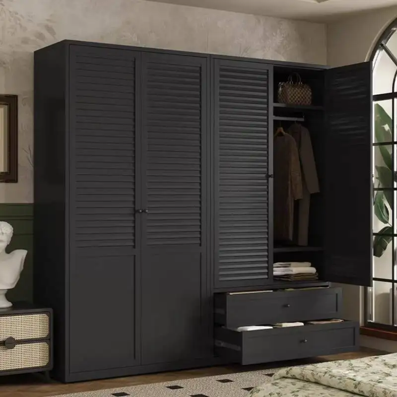 

Black Japanese Wardrobe Closet Vintage Decoration Low Price Adult Wardrobe Closet Saving Storage Guarda Roupas Furniture Home